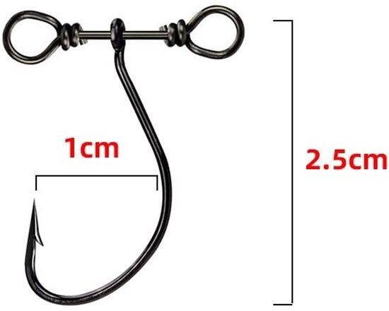 Allecto - Drop Shot Fishing Hooks - 50 Pcs - Inclusief Rig en Swivel - Geschikt voor Snoek en Karper - Perfect voor Meerval - Visgerei - Vissen — afbeelding 5