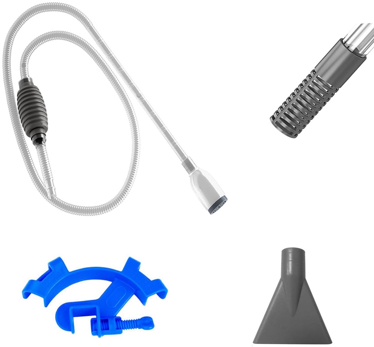 Allecto - Aquarium Gravel Cleaner - 6-delige set - Voor waterverversing - 1.5 meter slang - Onderhoudsset - Geschikt voor zoet- en zoutwateraquaria..