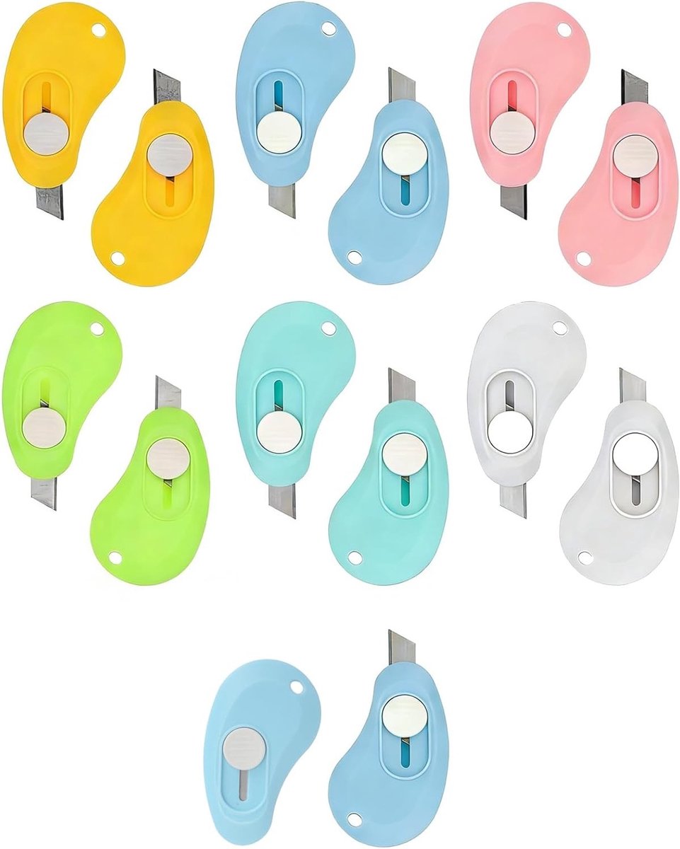 12 Stuks Mini Dozenopener en Karton Cutter - Verstelbare Briefopener voor Thuis en Kantoor, Compact en Draagbaar, Perfect voor Papercutting