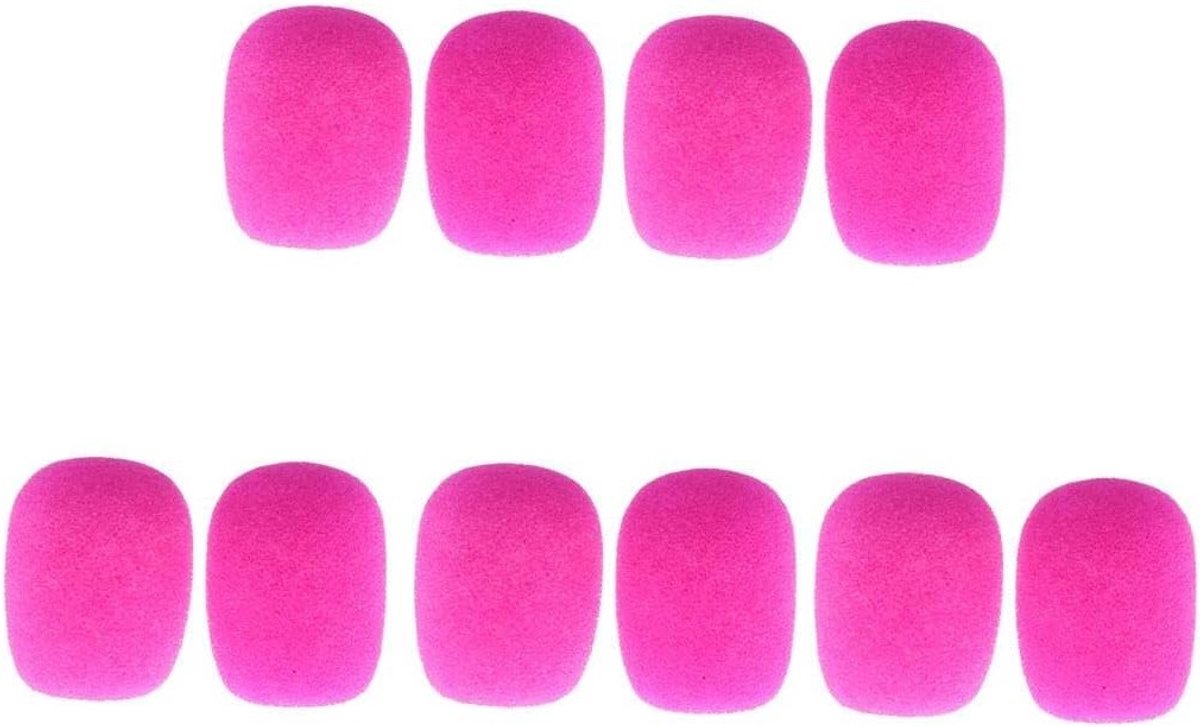Revers Headset Windscreen 10 Stuks Mini Microfoon Schuim - Roze Silicone Geluidsisolatie