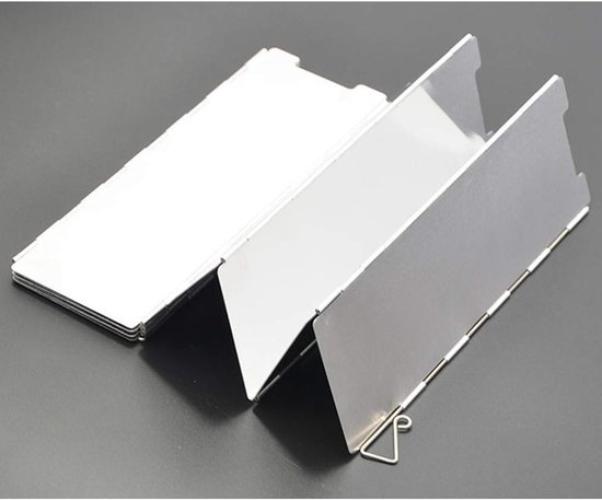 Vouwbare Aluminium Windscherm voor Buiten Campingstoof, Inclusief Opbergtas en Bescherming tegen Wind van Merkloos — afbeelding 3