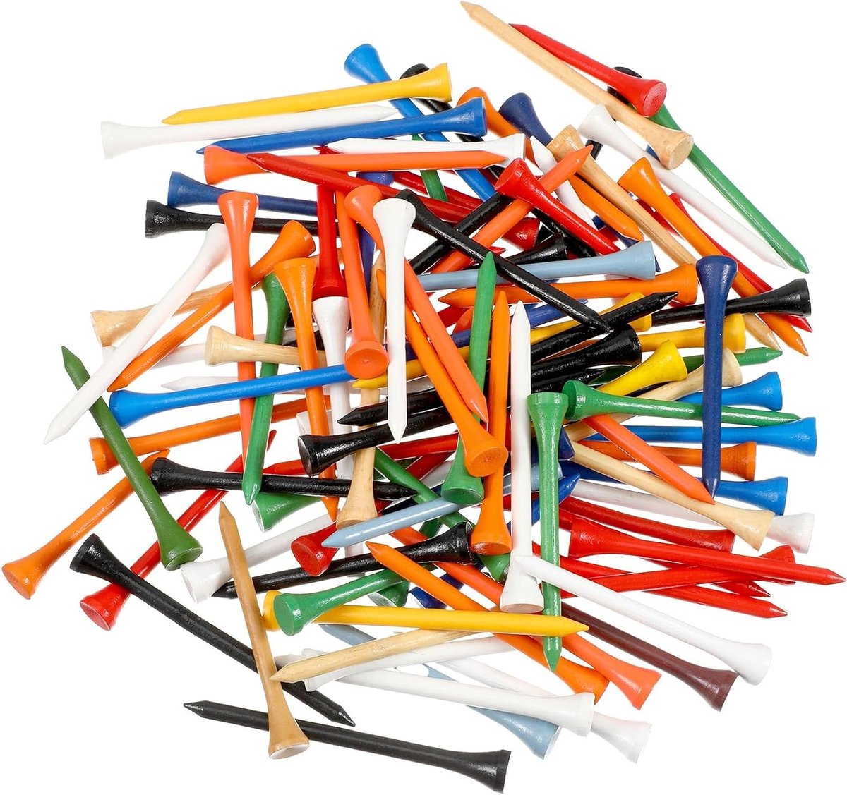 100 Stuks Houten Golftees van Bamboe, 70 mm, Professionele Golfaccessoires voor Golfspelers, Minder Wrijving en Betere Prestaties