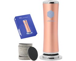 LifeWise® Elektrische Eeltverwijderaar - 60 Vervangbare Schuurpads - Hygiënisch - Netstroom Adapter - Voetvijl - Eeltvijl voor Voeten - Brons