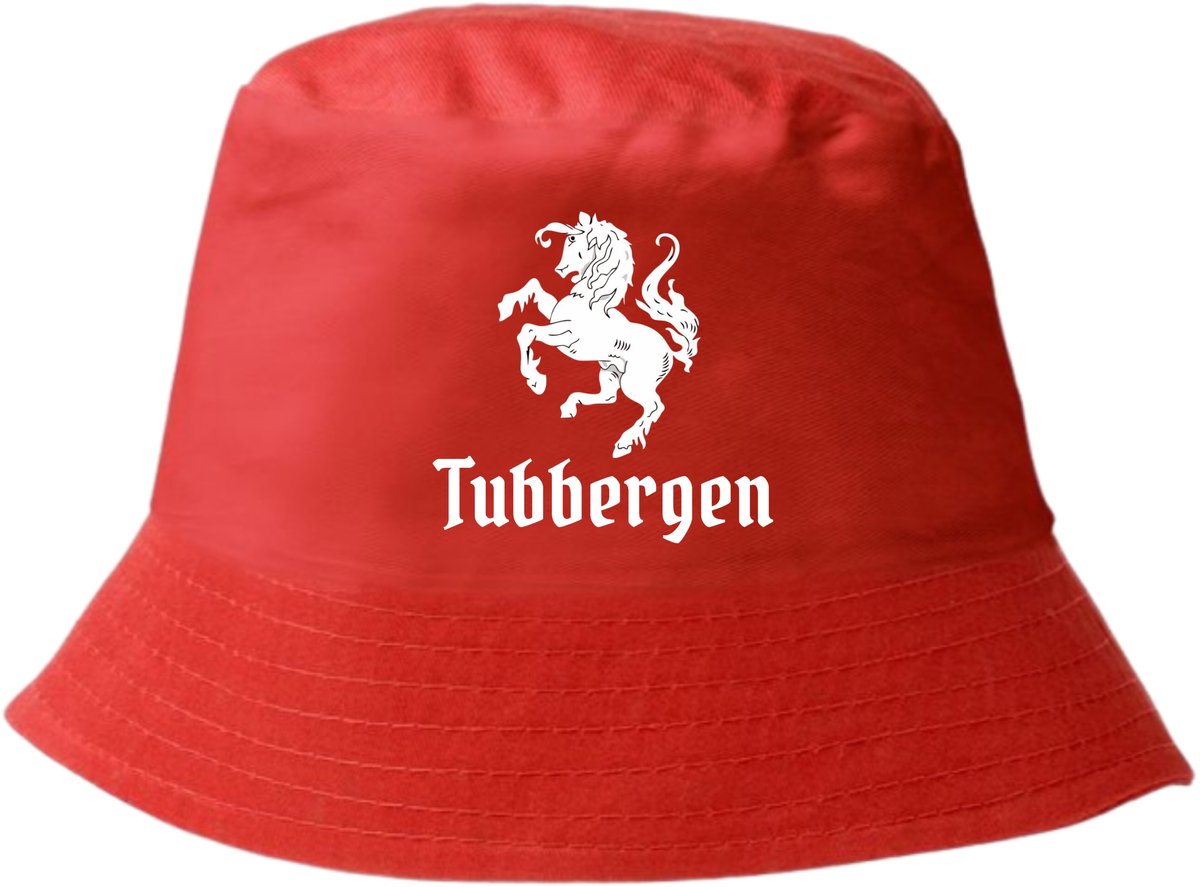 Bucket hat Twente gepersonaliseerd - Gepersonaliseerd met eigen tekst - Twente - Festival - rood