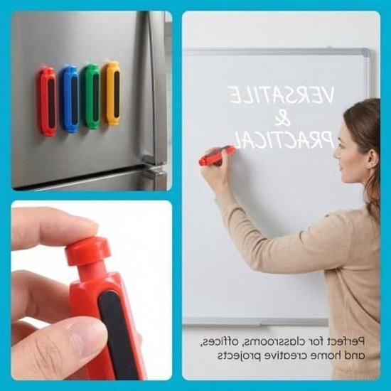 Magnetische Krijt Houders - Set van 4 Kleuren voor School, Kantoor en Thuisgebruik - Ideaal voor Krijtborden en Creatieve Projecten — afbeelding 3