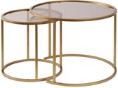 Skye Decor, Glazen salontafelset, Aurum - 60, 42 - Gold, Bronze, Gehard glas, Goud & Brons, 42 x 42 x 39 cm