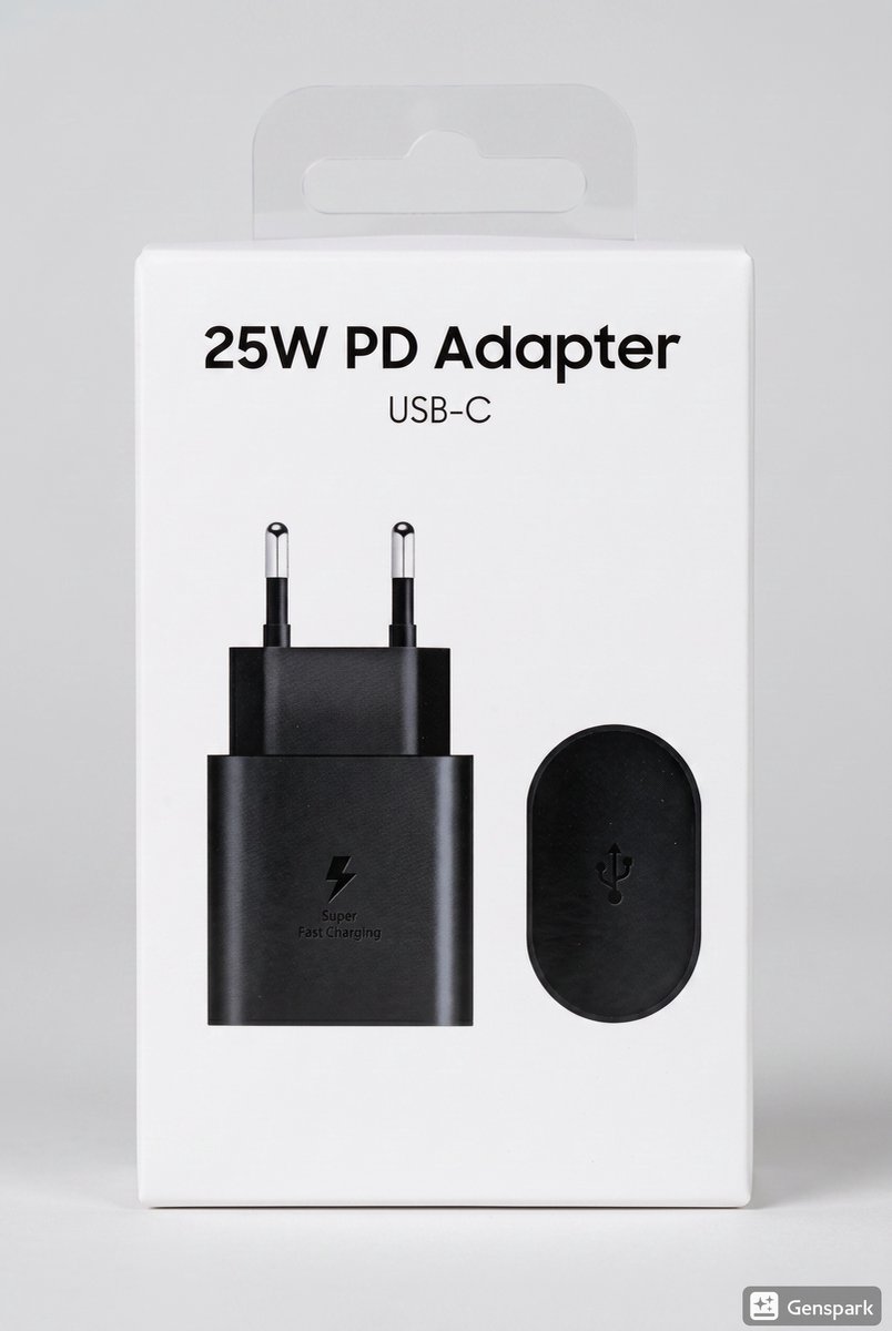 Goedkope 25W USB-C PD oplader (zwart)