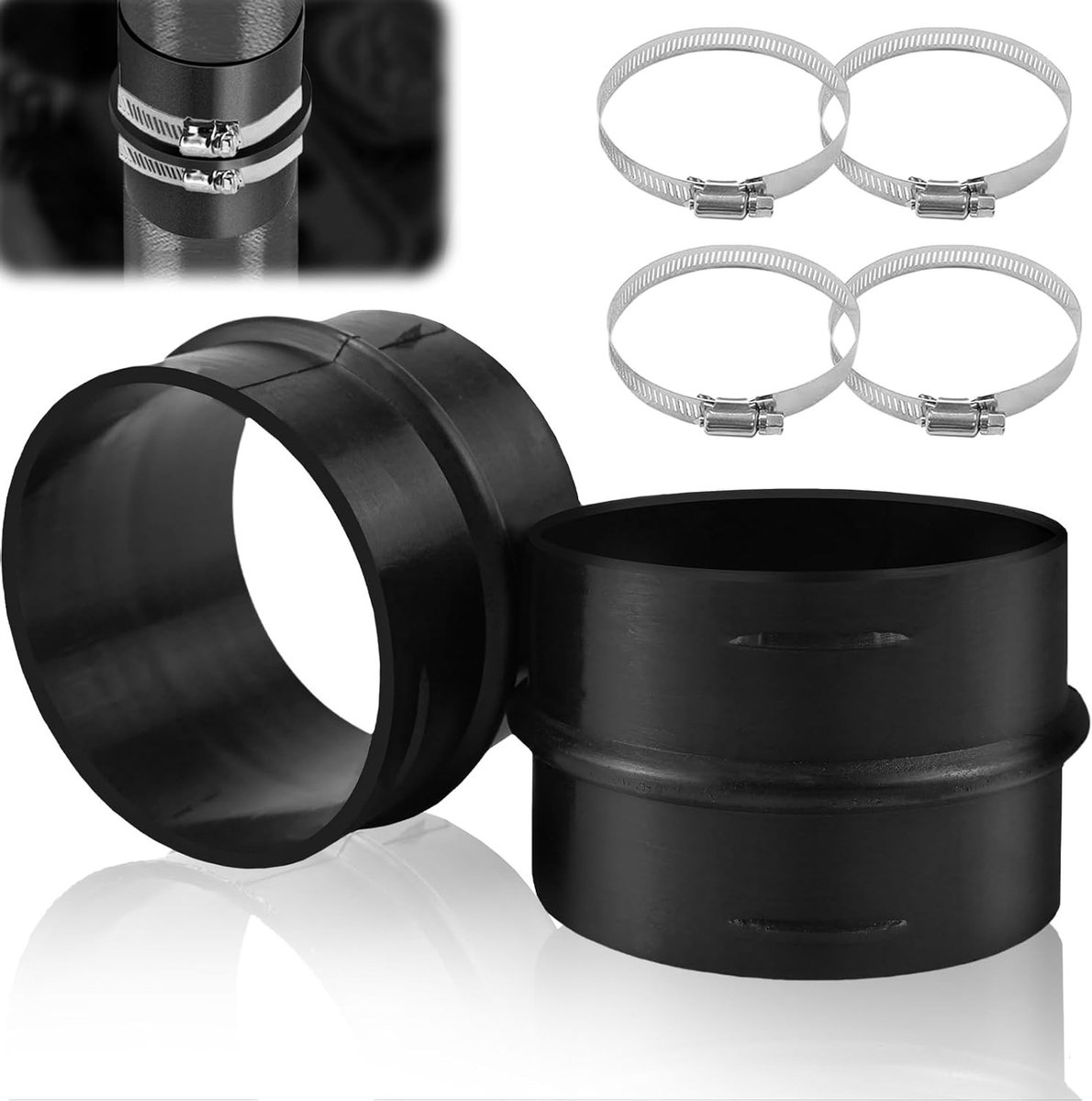 2x Ronde Ventilatieconnector 75mm voor Luchtkanalen - Universele Verbindingsstuk voor Standkachel en Verwarming