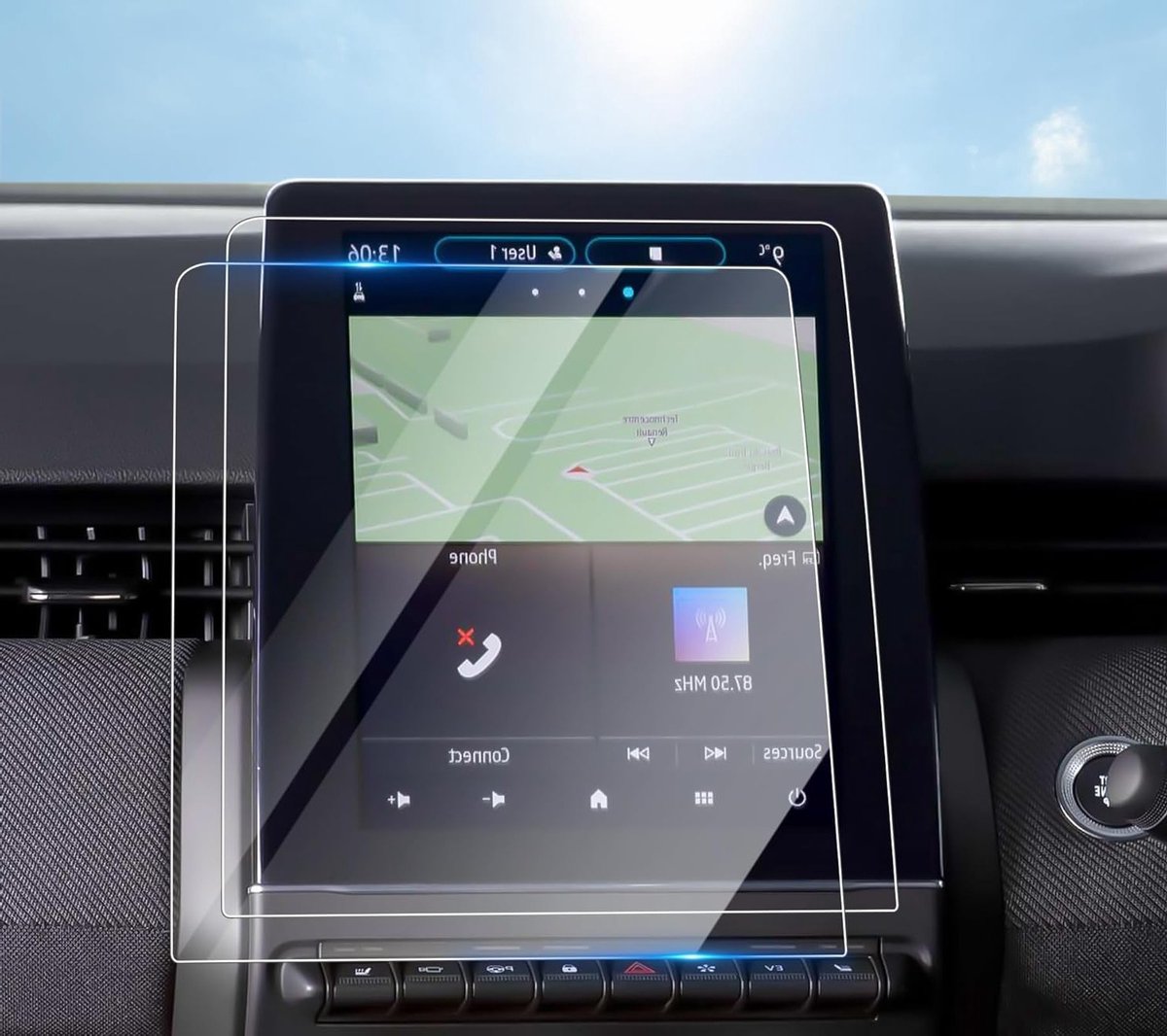 Car Navigation Beschermfolie voor Renault Zoe 9.2-inch GPS - PET Transparante Schermbeschermer, 4H Krastbestendig en Vingerafdrukbestendig (2 Stuks)