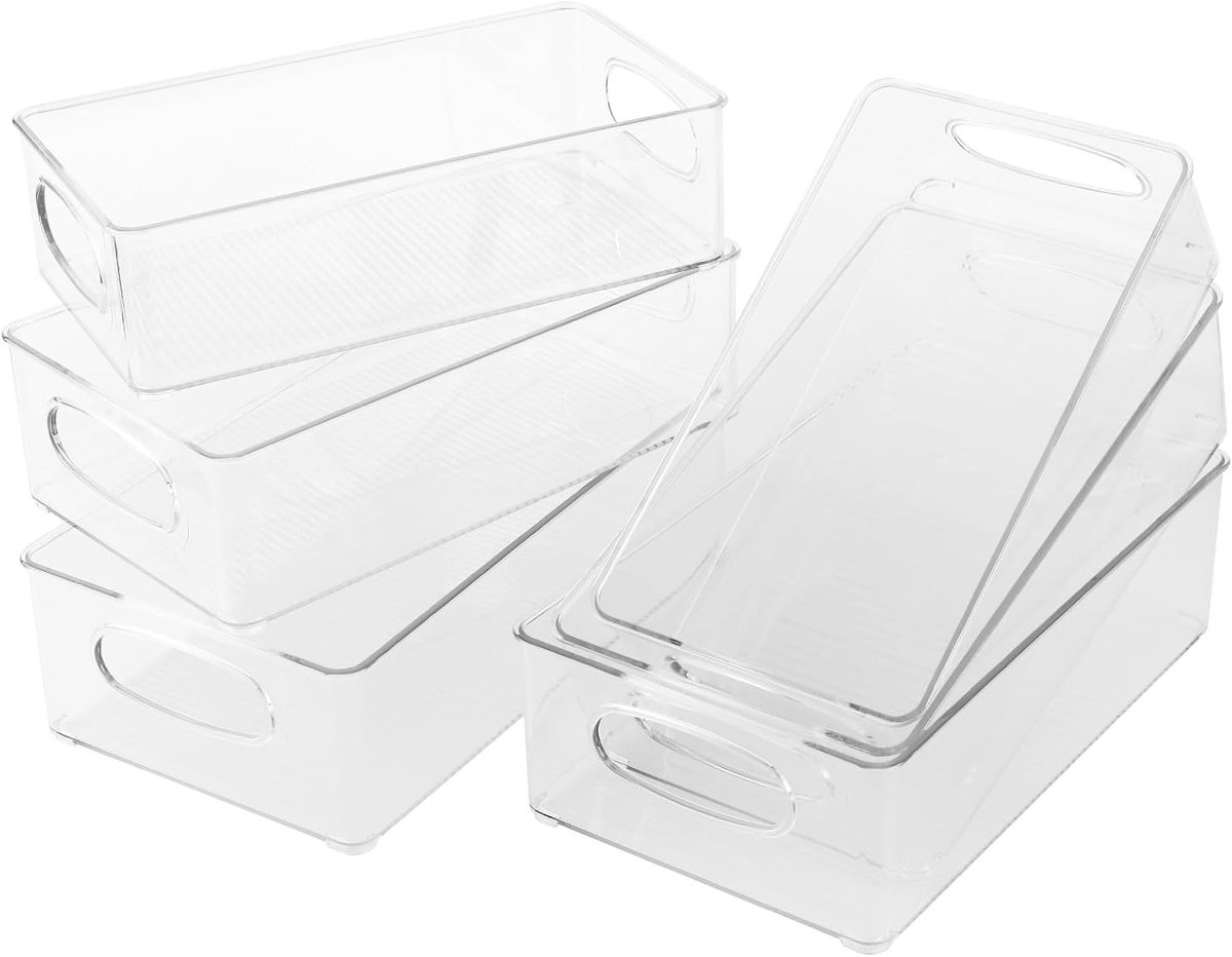 Fridge Organiser Set van 6 - 3 Maten - Opbergdozen voor Keuken - Opslagboxen