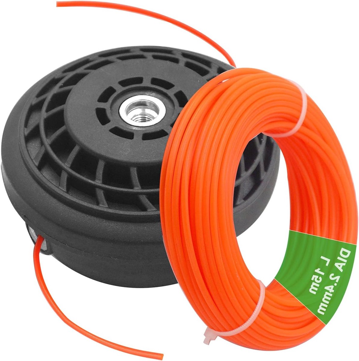 Cutterkop Accessoires Links met Ronde Nylon Draad 2,4mm x 15m voor Tuinmachines en Grasmaaiers