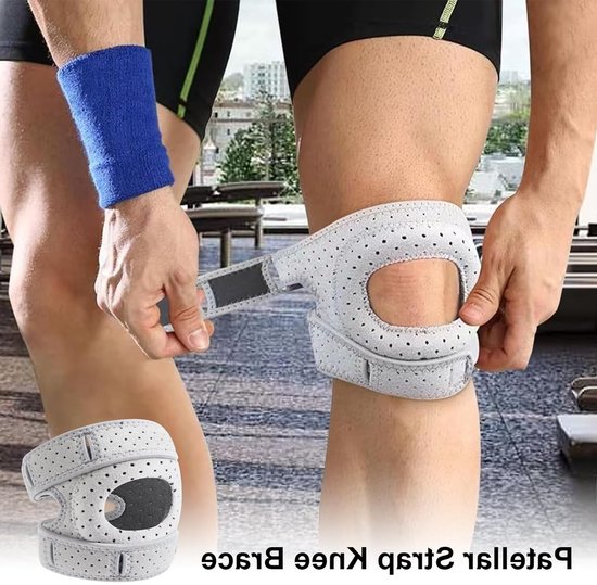 Set van 2 Verstelbare Kniebandages voor Mannen en Vrouwen met Antislip Strips en Vergrote Ring, Ideaal voor Hardlopers, Artrose en Knieblessures — afbeelding 5