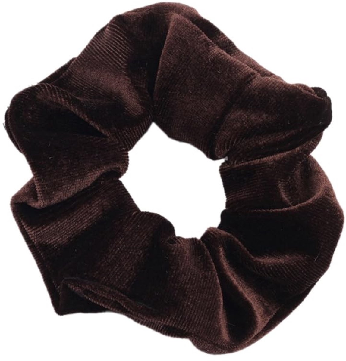 Pack van 5 Velvet Scrunchies - Luxe Haarbanden voor Vrouwen in Donkerbruin