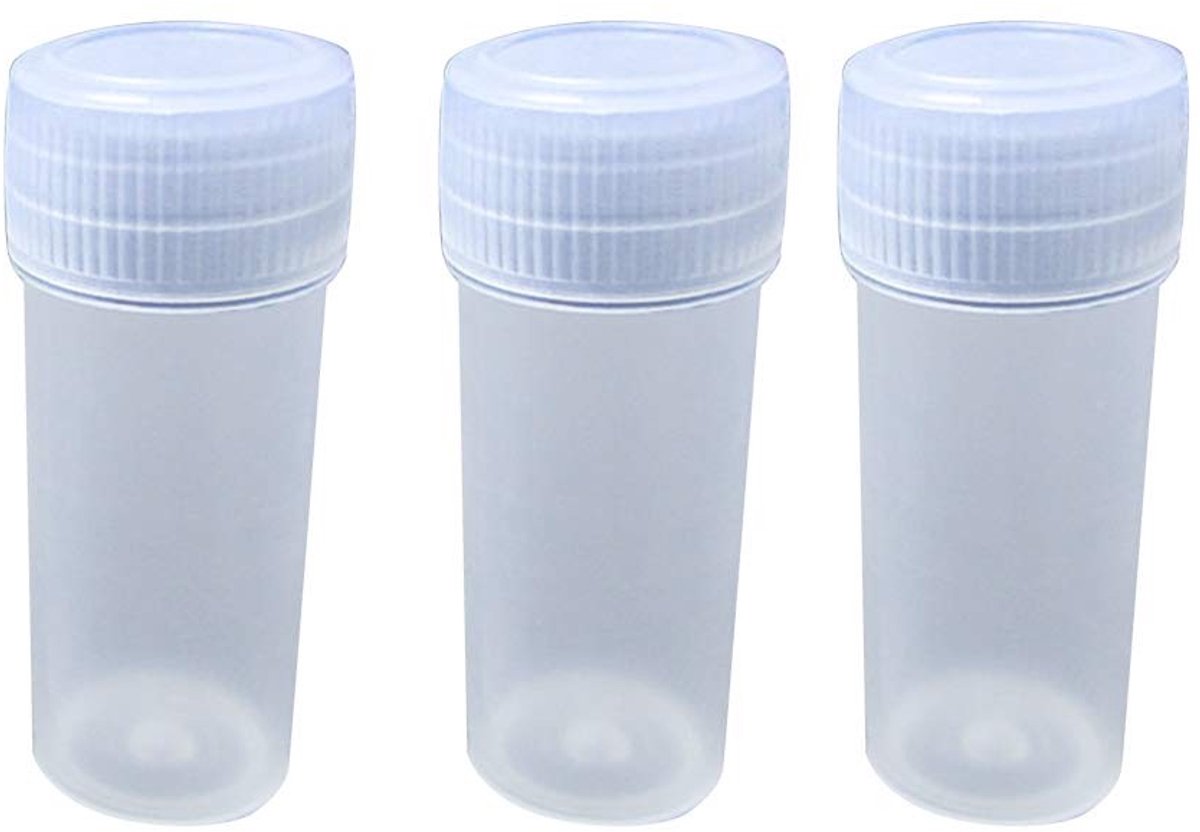 Allecto - Plastic testbuisjes - 100 stuks - Duurzaam en lichtgewicht - 5 ml - Voor hobby en organisatie - Transparant - Geschikt voor volwassenen