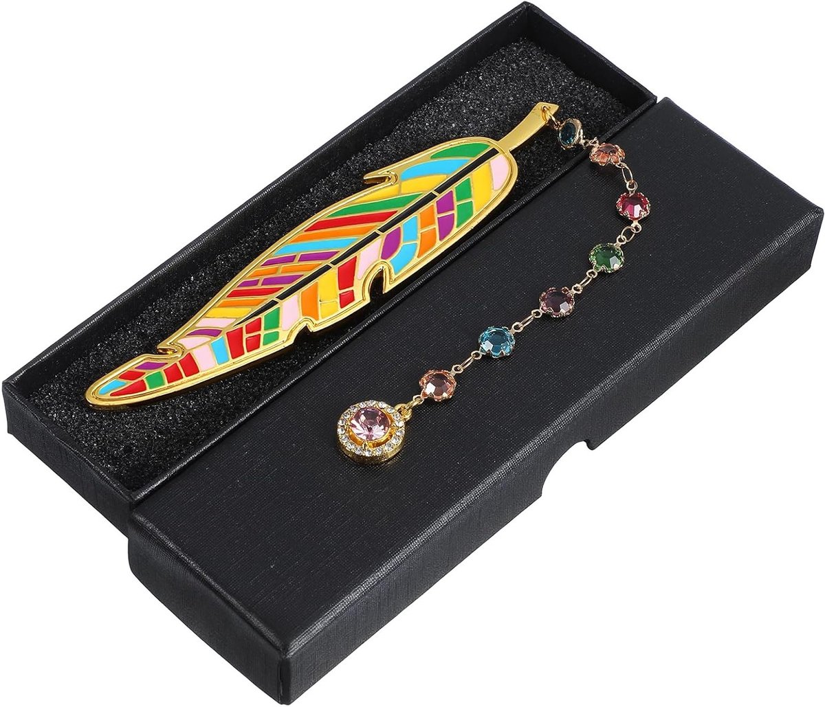 Feather Bookmark in Veervorm - Multicolor Metalen Boekenleggers als Perfecte Cadeaus voor Vrouwen, Lezers en Moederdag Accessoires