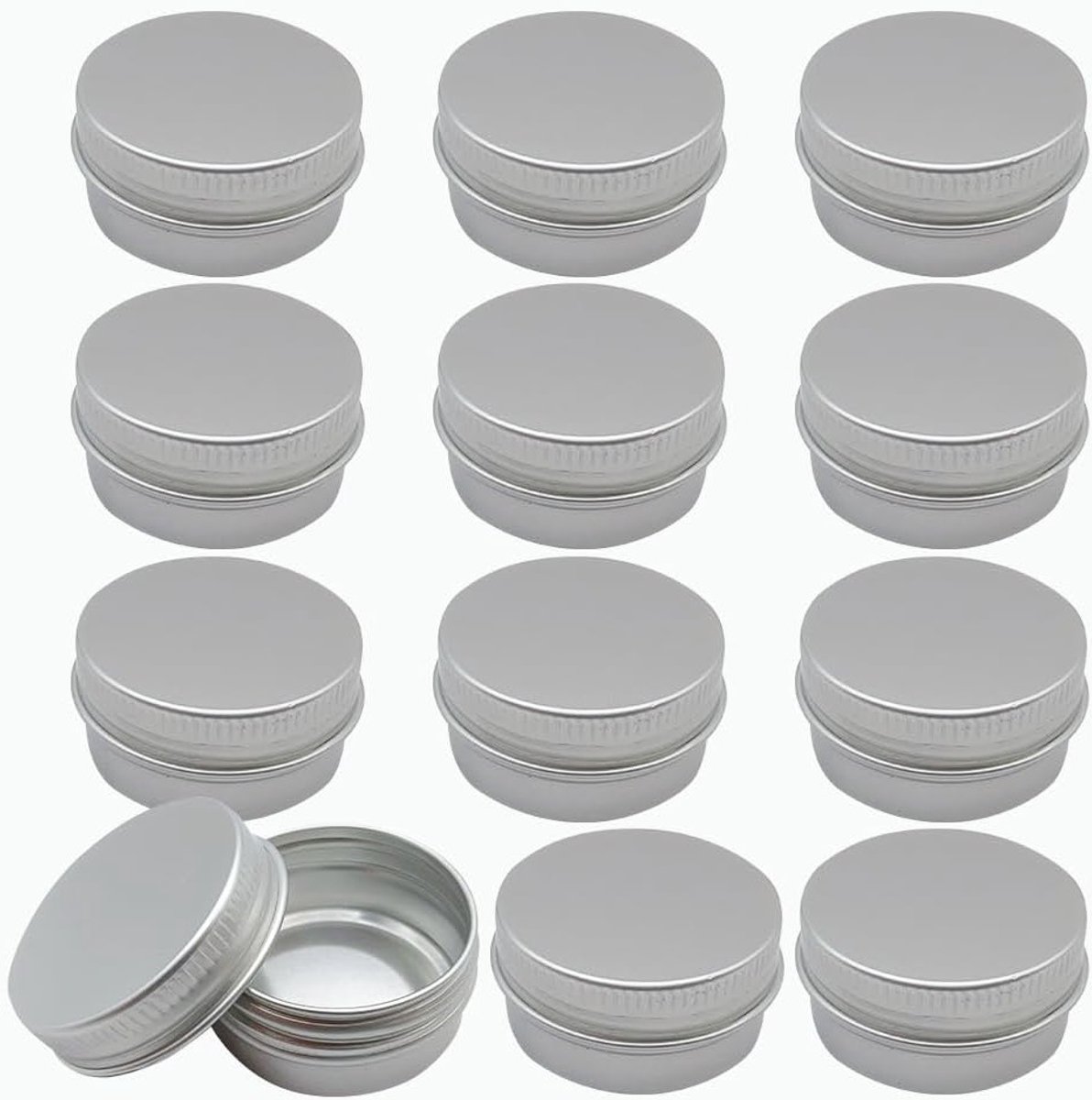 Ronde Aluminium Potjes voor Lip Balm, Cosmetica, Mini Kaarsen en Creatieve Projecten (35 x 18 mm)