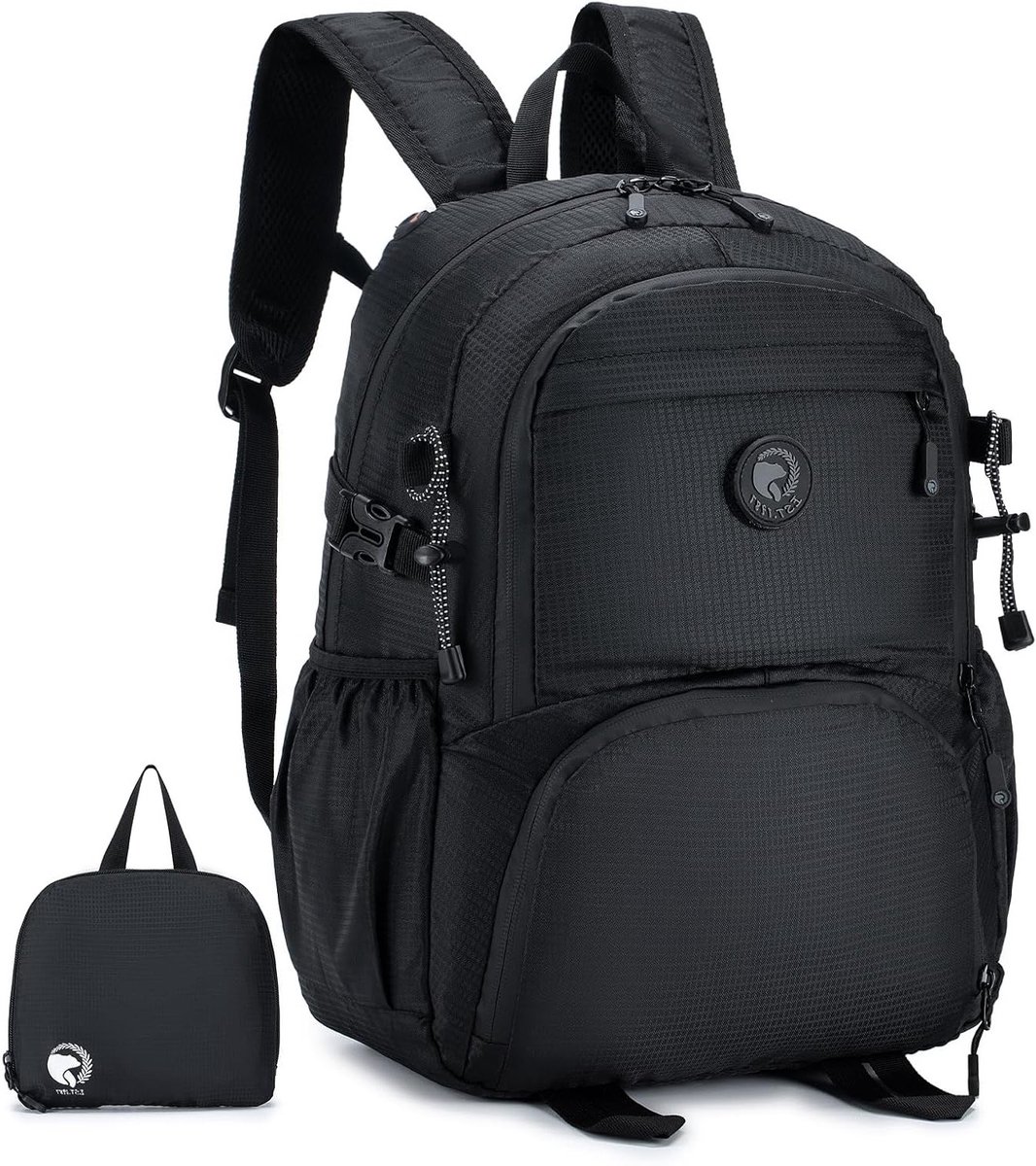 Vouwbare reistas 40x30x20 voor vliegtuigreizen - Ultralichte waterdichte rugzak 25L - Ideaal voor outdoor, camping en dagtochten voor mannen en vrouwen