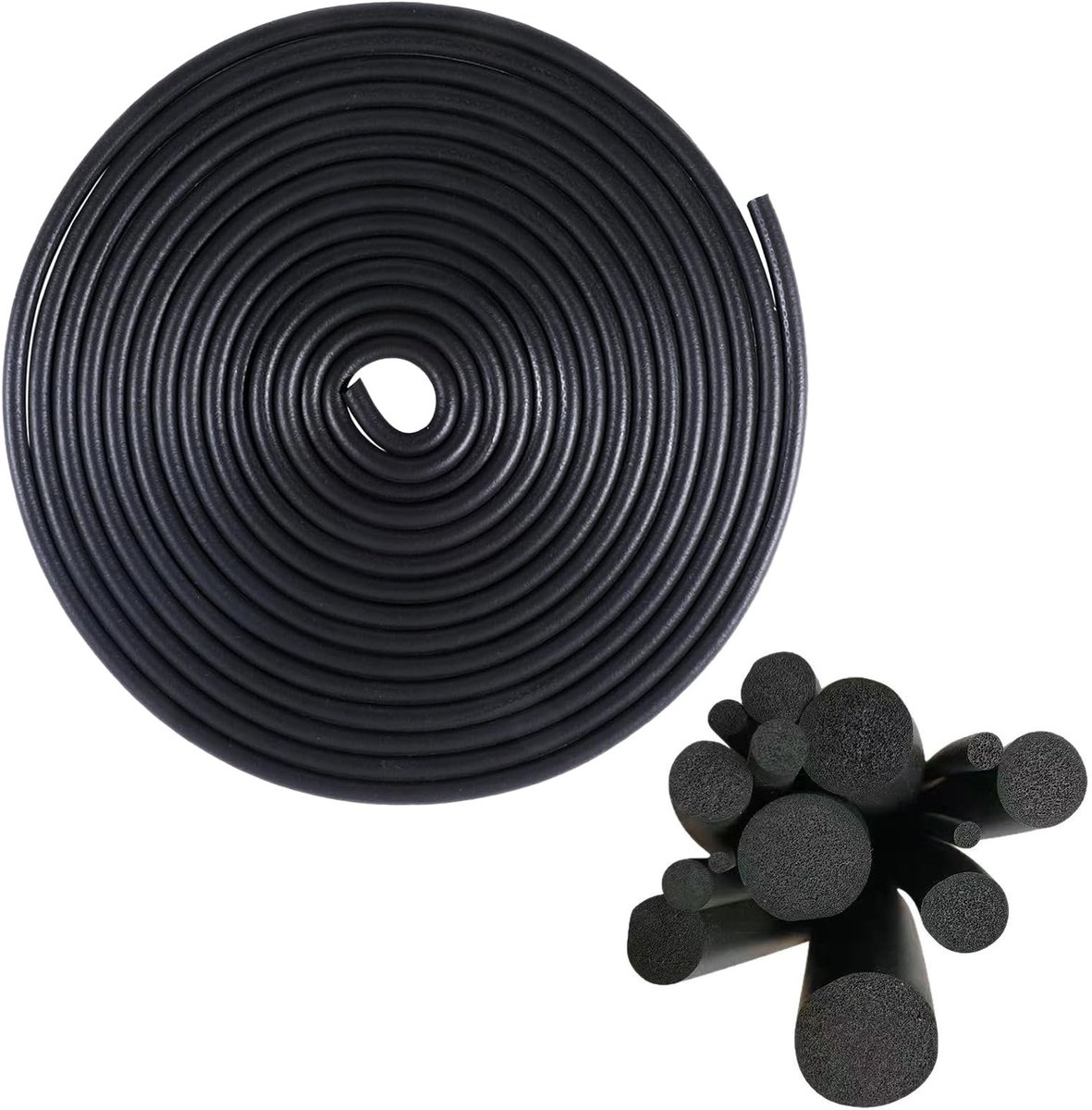 aladdien - Joint Filling Profile - Sealing Cord - 5 m Lang - Zwart - Rond Afsluitdraad - Ideaal Voor Deuren, Ramen, Muren en Plafonds