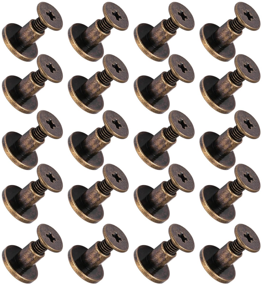 Allecto - Platte Kop Klinknagels - Koper - 20 Stuks - Lederen Dop Accessoire - Ambachtelijke Projecten - 6.5mm