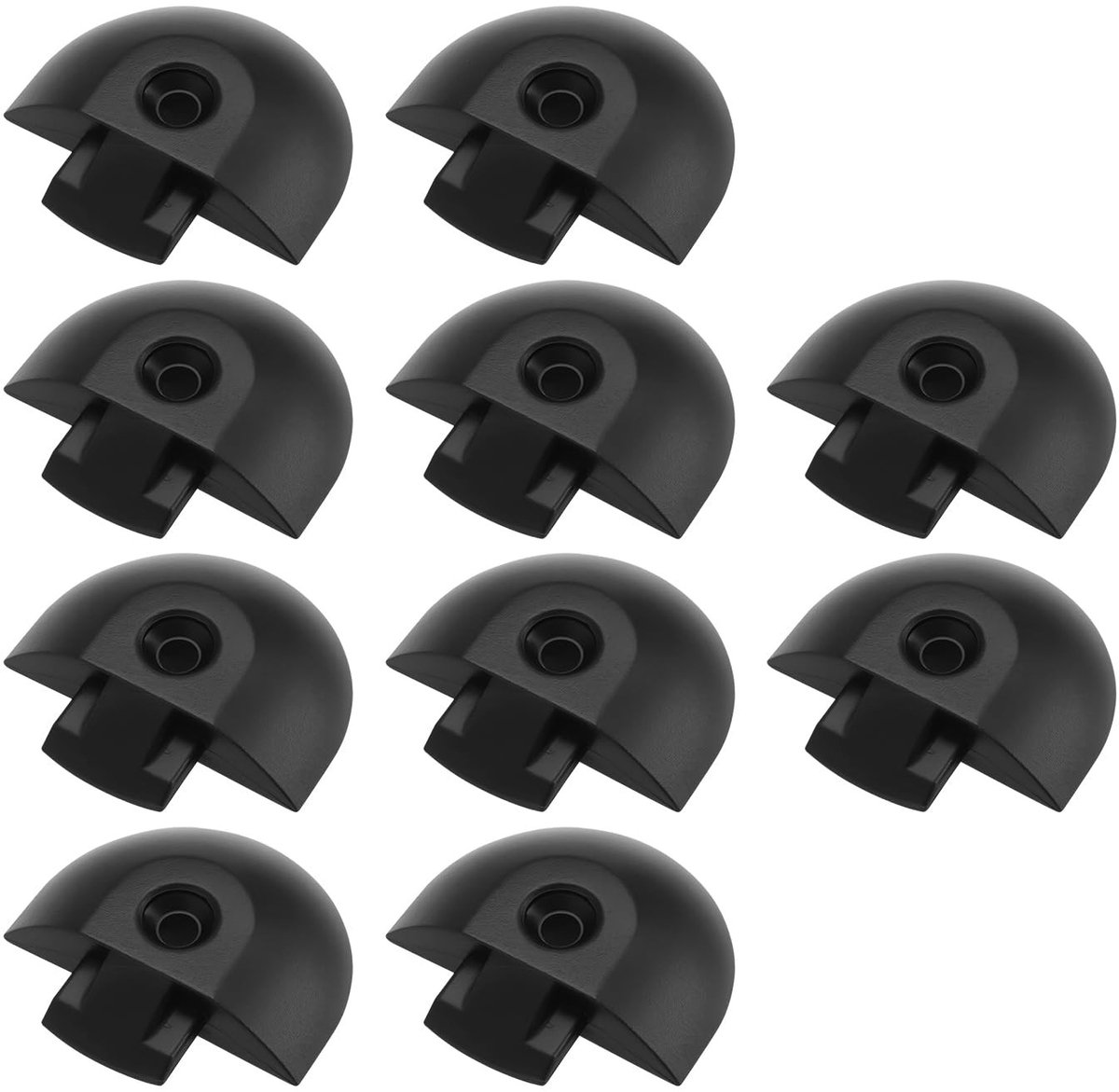 Allecto - Lashing Rail Eindkap Semicirculaire 10x - Zwart Plastic Fittingen - Stevige constructie - Antenne rail accessoires - Bescherming voor rai..