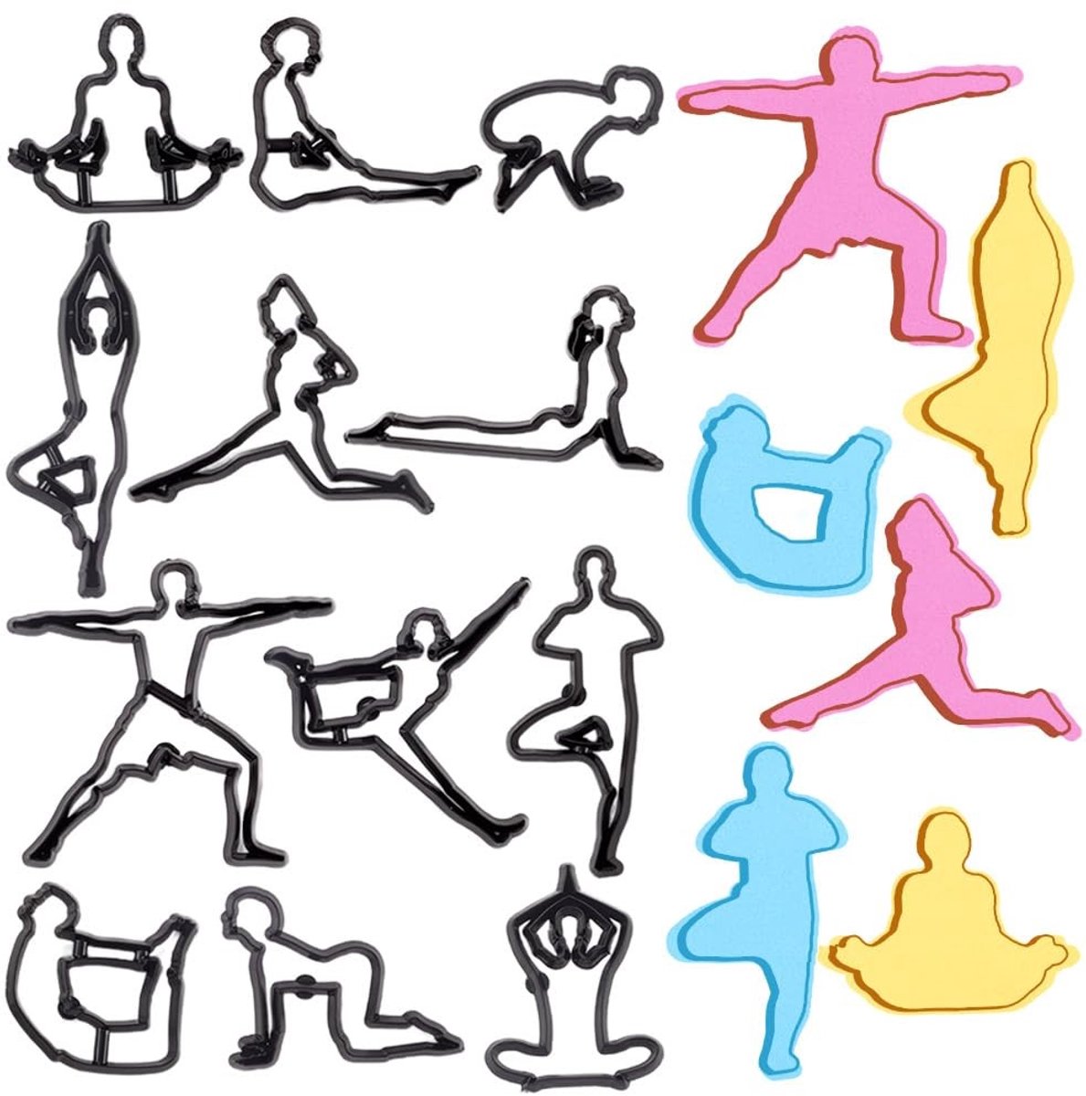 ONF3 - Yoga Body Shape Cookies Cutters - Creatief Bakken - 12 Stijlen - Sportieve Oorbellen - DIY Ambachten - Geschikt voor Vrouwen