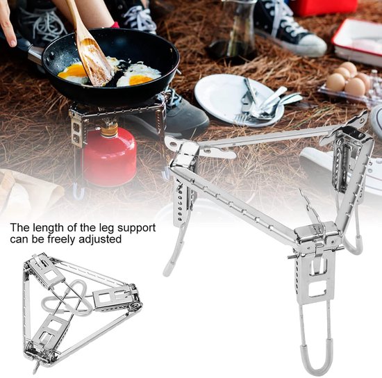 aladdien - Opvouwbare Camping Pot Stand - Stabiele Gas Stove Rack - Ideaal voor buitengebruik - Compact en lichtgewicht - Campingaccessoire - Voor e.. van Aladdien — afbeelding 2