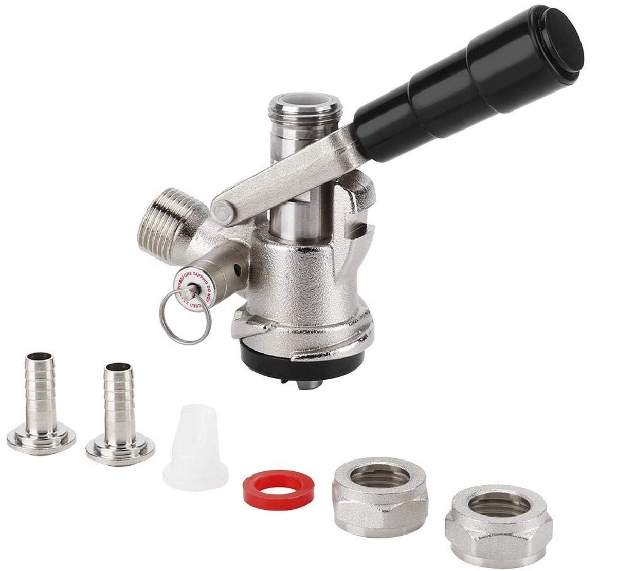 Store_7 - Keg sluiting tap hoofd - Bierfles aansluiting - Veilige drukontlastingsklep - Geschikt voor thuisbrouwerij - 6 aansluitingen - Ideaal voo...