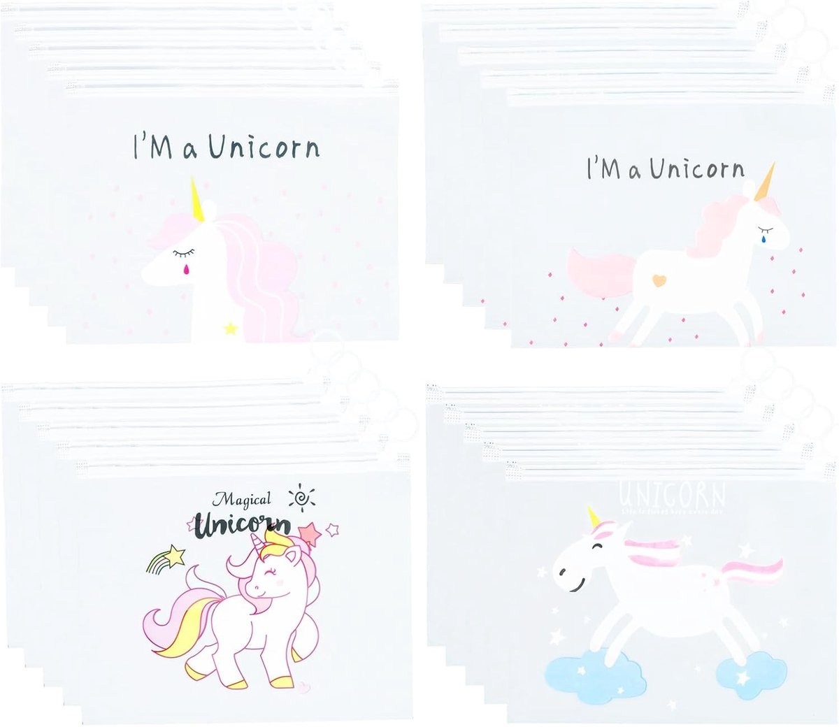 aladdien - Documententas - Waterdicht - Frosted - Stationery - Cosmetica - Geschikt voor A6 B6 - Eenhoorn