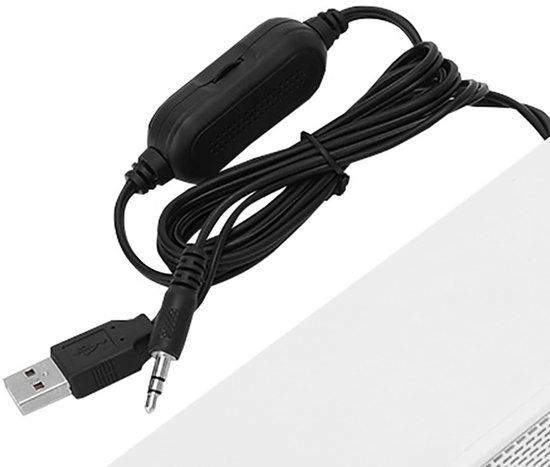 Dailygoody - Portable Soundbar - Stereo Geluid - Draadloze Bass Surround - Wit - USB Geluidssysteem - Geschikt voor PC, TV, Mobiele Telefoons, Laptop van Merkloos — afbeelding 5