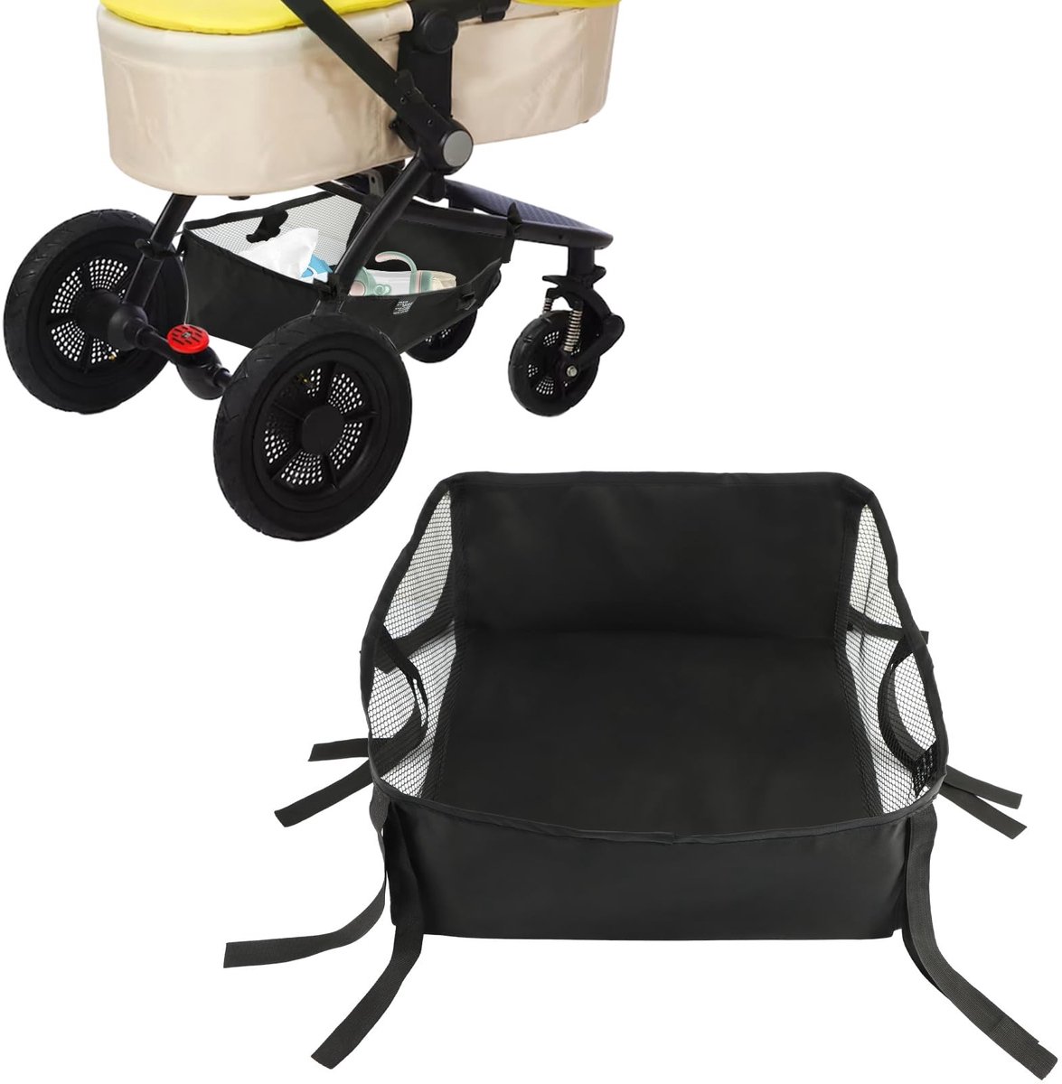 aladdien - Wandelwagenmand - Onderste Organizer Tas - Compact en duurzaam - Stofbestendig - Kinderwagenaccessoire - Geschikt voor baby