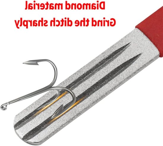 Dubbelzijdige Diamanten Vishaak Slijper met Handvat - 400/800 Korrel voor Efficiënt Slijpen van Vishaak, Perfect voor Sportvissers en Hobbyisten — afbeelding 4