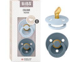 BIBS Colour Fopspeen - 0-6 mnd - 2-pack - Anatomisch - Baby Blue/Petrol