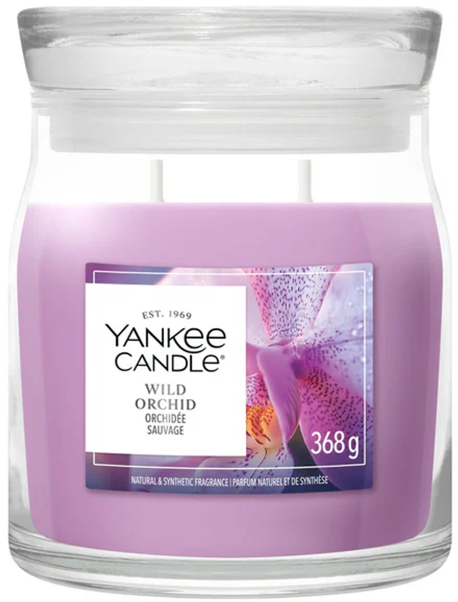 Yankee Candle Wild Orchid Medium Geurkaars - 50 branduren - 2 lonten Paars