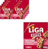 LIGA Proteine Reep Cranberry & Noten 8 x 160g (5 x 32g) - Notenrepen - Tussendoortjes - Sport - Eiwitreep