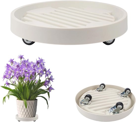 Plantroller 22 cm met een draagvermogen van 75 kg, ideaal voor binnen en buiten, plantenstandaard, verplaatsbare plantenbak en tuinaccessoire