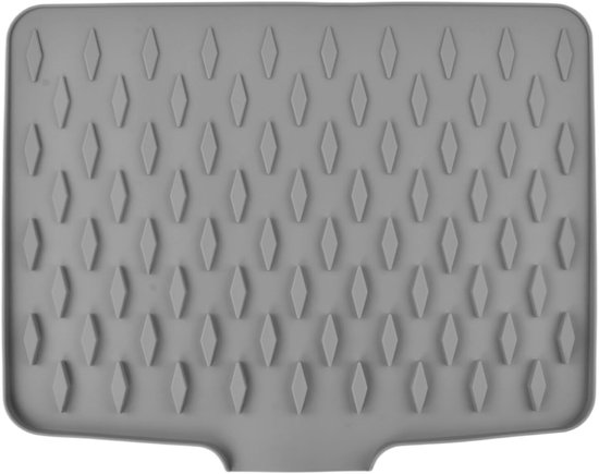 Tapis d'égouttage en silicone 40 x 30 cm pour cuisine, antidérapant et résistant à la chaleur, pliable et sans BPA, idéal pour l'évier et l'utilisation en cuisine