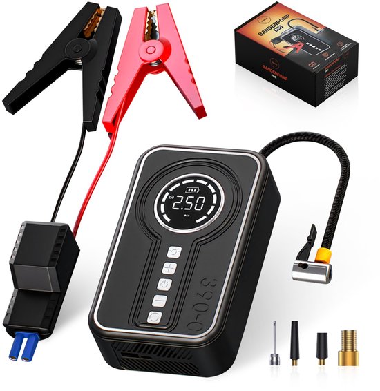 Neotex® Jumpstarter Auto 18000mAh 12V Pro – Startmotor, Powerbank en Autobandenpomp met LED Display - 4 in 1 Starthulp