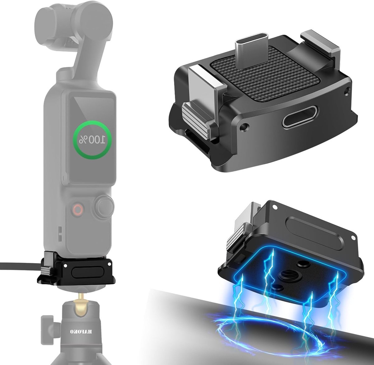 Magnetische Opladen Adapter voor OSMO Pocket 3 - Aluminium Legering Type-C Dock
