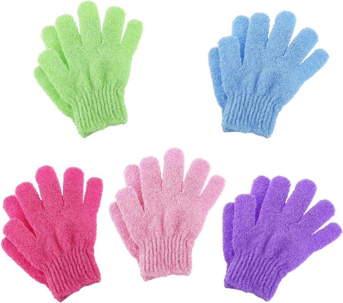 10 Stuks Exfoliërende Handschoenen voor Lichaamsverzorging, Douche en Bad, Verkrijgbaar in 5 Kleuren