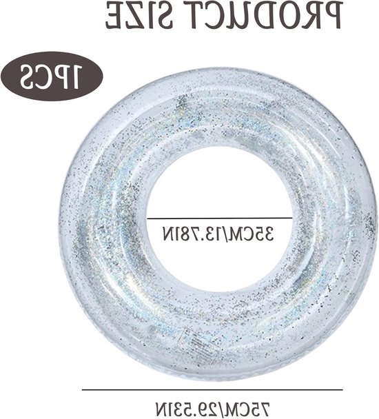 Opblaasbare Zwemring met Pailletten voor Volwassenen - Perfect voor Zomerzwemmen en Poolfeesten, Duurzaam PVC en Comfortabel Ontwerp — afbeelding 5