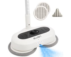 Ølven Elektrische Dweil - Draadloos - Dweilsysteem - Vloerreiniger - Sprayfunctie - LED Verlichting - 50W - Verstelbaar - Wit