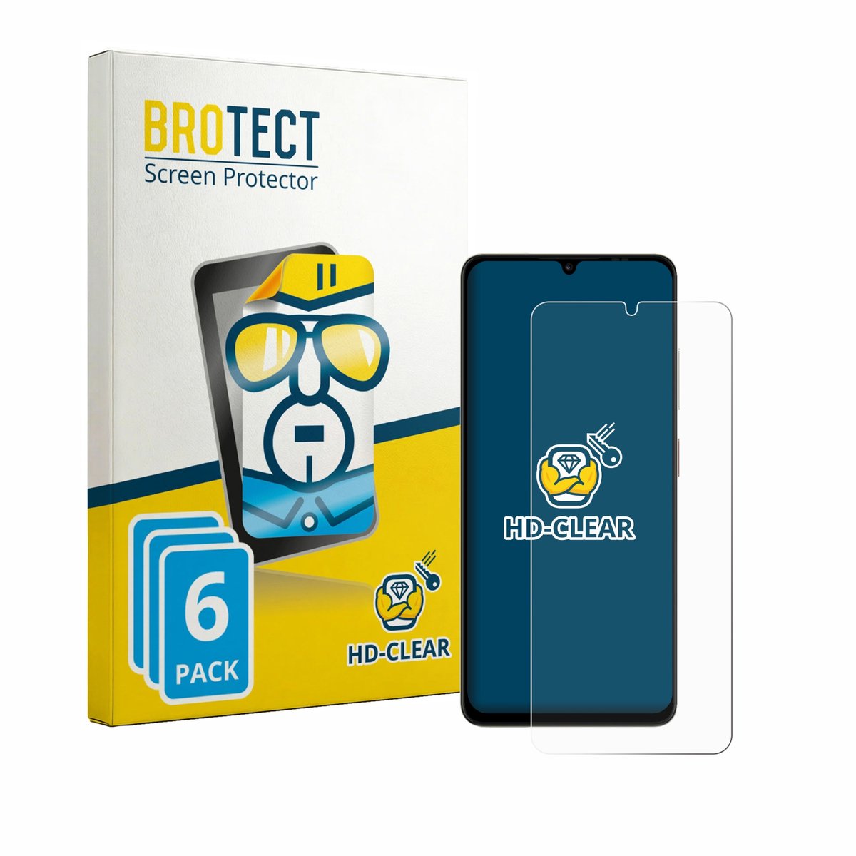 BROTECT - Screenprotector voor ZTE Blade A76 - Folie Beschermfolie transparant 6 Stuks