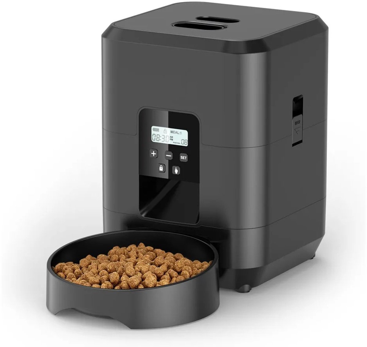 Pelor Automatische Voerbak Kat en Hond - Smart Pet Feeder met Timer - Voerdispenser Kattenvoer Hond Voerbak LCD Display - Zwart