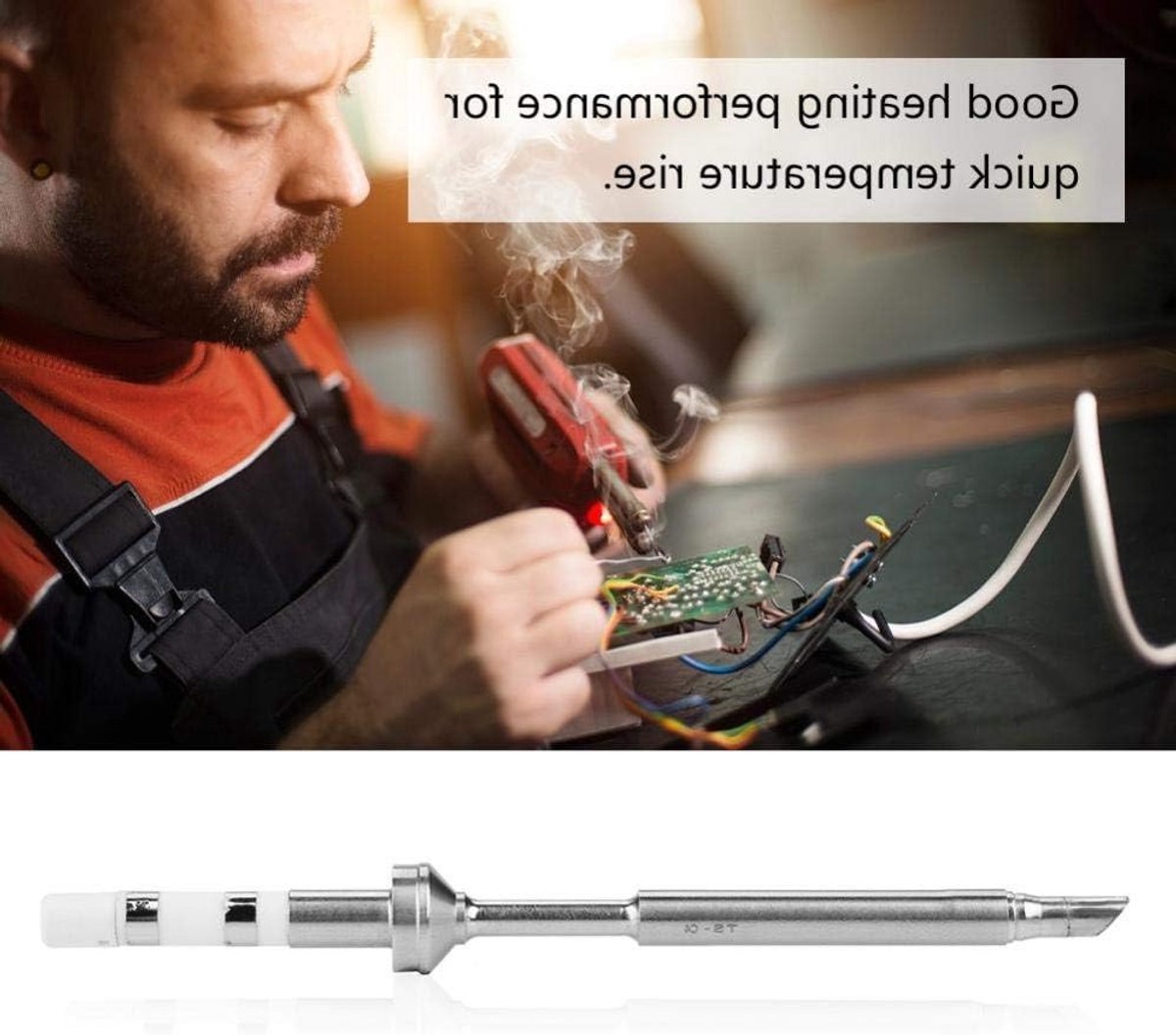 Vervangbare mini soldeerpunt van roestvrij staal voor TS100 soldeerbout - precisie solderen, duurzame kwaliteit, accessoires voor elektronica