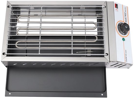 Velmio Elektrische BBQ - Camping Barbecue - 2,5 kW - 50°C-300°C - Contactgrill - Roestvrij staal - Voor Binnen en Buiten - 42×22cm - Zilver van Merkloos — afbeelding 5