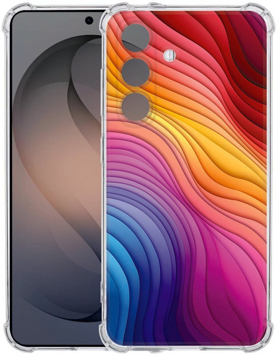 TPU Siliconen Hoesje Samsung Galaxy S26 Regenboog Valbestendig