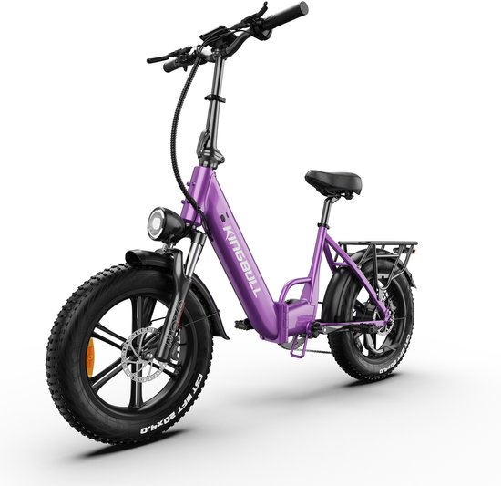 Maxtron Literider Elektrische Fiets–Opvouwbaar–648Wh Accu–Voor- en Achter Hydraulische Schijfremmen–20×4.0 Inch Fatbike Banden - Actieradius tot 90 km - MOZO Aluminium Verende Voorvork met Lock-out - Elektrische Stadsfiets–Max. Belasting 180 kg–Paars van Maxtron — afbeelding 2