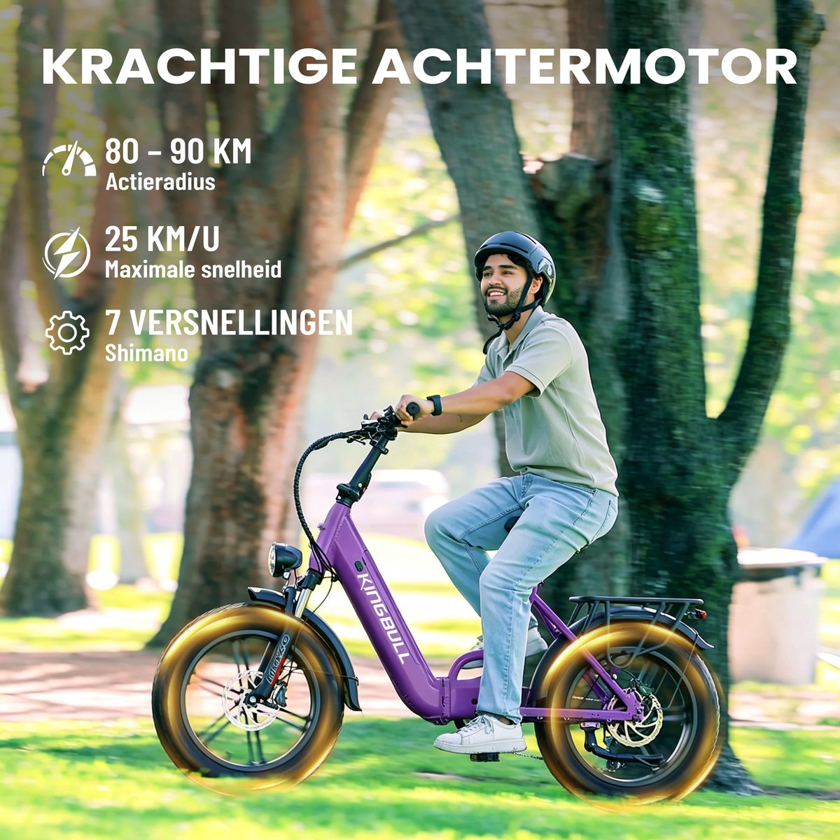 Maxtron Literider Elektrische Fiets–Opvouwbaar–648Wh Accu–Voor- en Achter Hydraulische Schijfremmen–20×4.0 Inch Fatbike Banden – Actieradius tot 90 km – MOZO Aluminium Verende Voorvork met Lock-out – Elektrische Stadsfiets–Max. Belasting 180 kg–Paars thumbnail 8