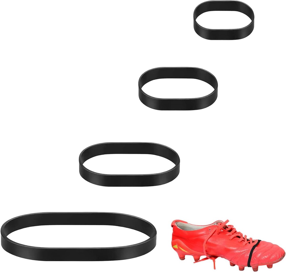 Set van 80 Zwarte Rubberbanden - Natuurrubber, Elastisch en Weerbestendig voor Kantoor, Camping en Huishoudelijk Gebruik (2.5/4/6/7cm)