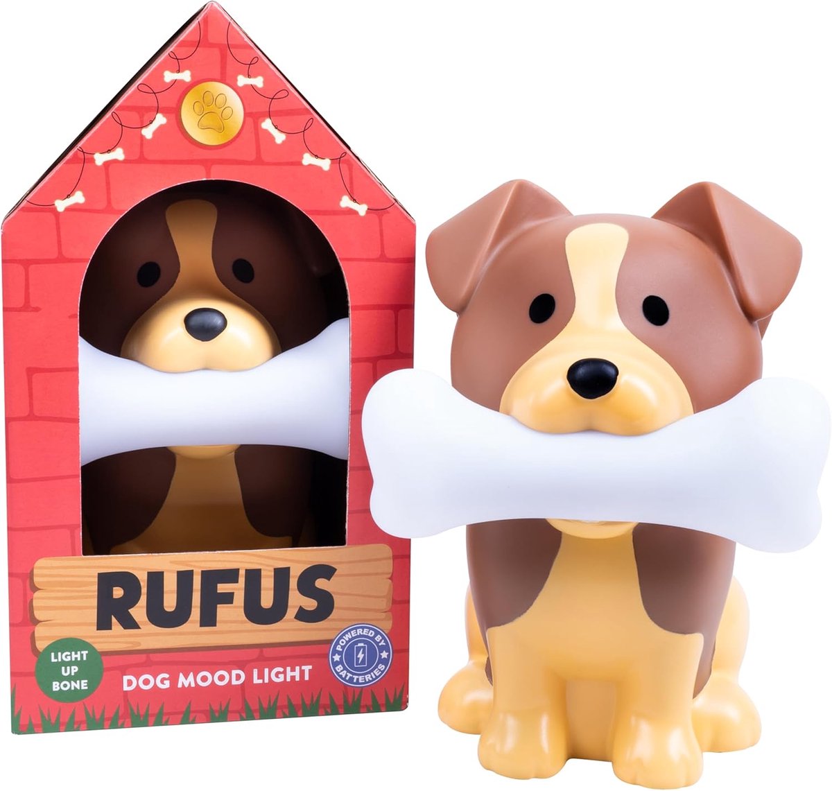 Honden Stemmingslamp - Nachtlamp Kinderkamer - Decoratie Kamer - Zachte Gloeiende Lamp - 16cm Hoog - Meerkleurig
